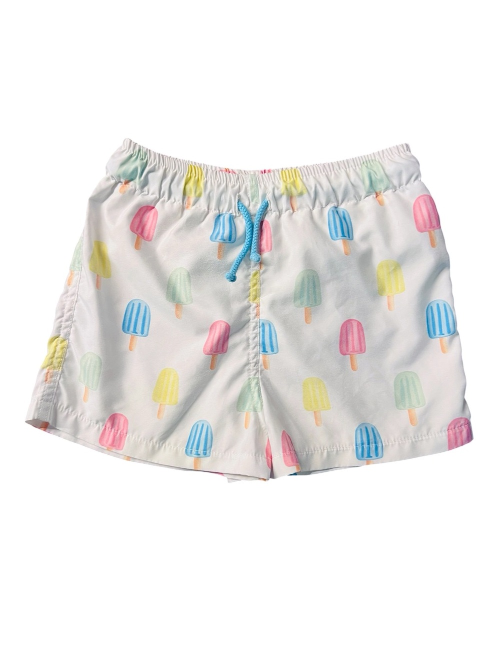 Sal & Pimenta Kids White Swim Trunks with Pastel Popsicle Print Size 3T